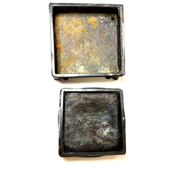 Antique Heraldio Bronze 1408 Art Noveau Dragon Rare Spelter Bronze Trinket Box - Picture 7 of 9